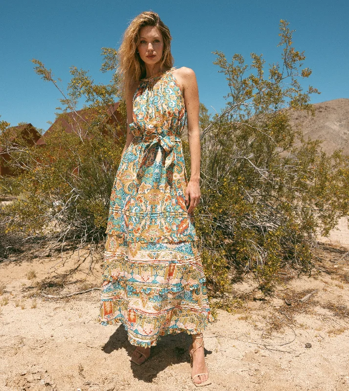 Sleeveless Women Dress in Bright Colors for Summer Parties Tonia Ankle Dress | Las Palmas Sleeveless Women Dress in Bright Colors for Summer Parties Tonia Ankle Dress | Las Palmas