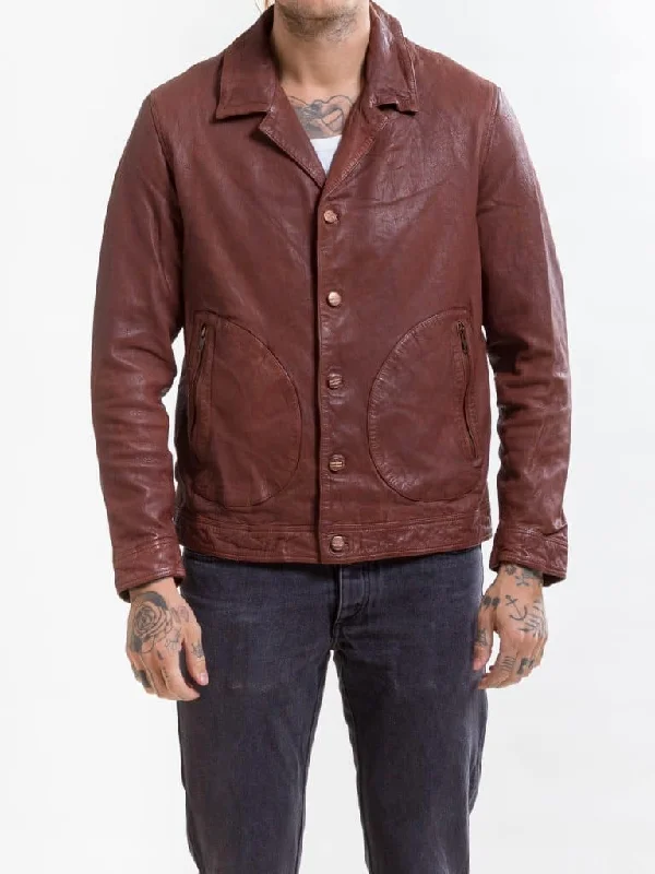 Women's leather aviator jackets in brown Uncle Bright, Murdock, Brown