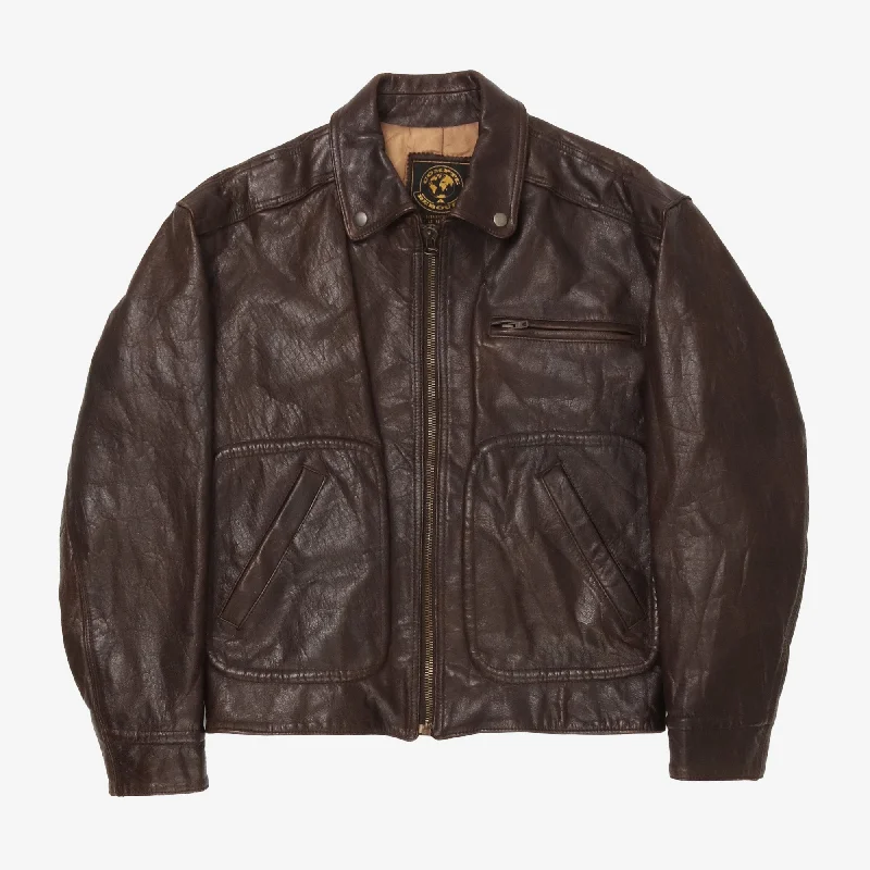 Women's leather leather crossbody bags with a zip - around design Vintage 1940s Horsehide Leather Jacket Women's leather leather crossbody bags with a zip - around design Vintage 1940s Horsehide Leather Jacket