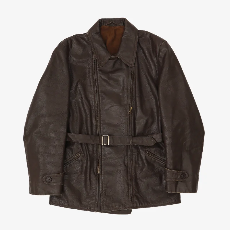 Women's leather leather rompers with a halter neck Leather Jacket