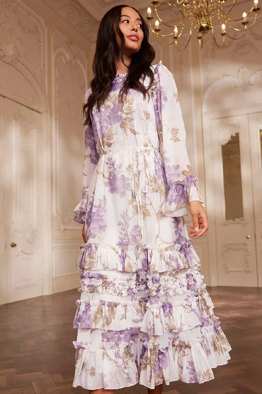 Sleeveless Women Dress in Bright Colors for Summer Parties Wisteria Chiffon Round Neck Ankle Gown Sleeveless Women Dress in Bright Colors for Summer Parties Wisteria Chiffon Round Neck Ankle Gown