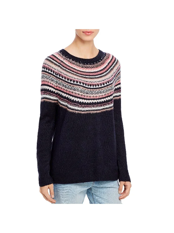 Zip - Up Women's Pullovers with Thumbholes for Outdoor Activities Womens Fair Isle Crewneck Pullover Sweater Zip - Up Women's Pullovers with Thumbholes for Outdoor Activities Womens Fair Isle Crewneck Pullover Sweater