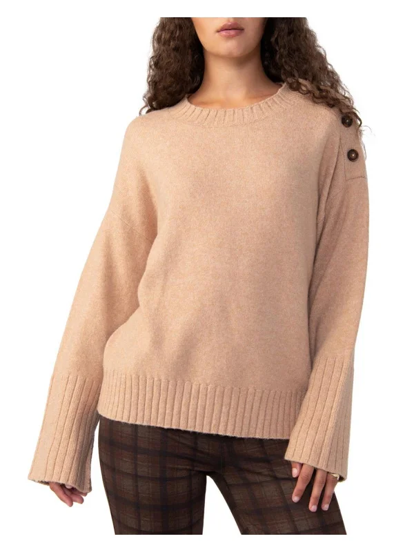 Women's Oversized Chunky Knit Pullovers in Neutral Tones Womens Ribbed Trim Buttons Pullover Sweater Women's Oversized Chunky Knit Pullovers in Neutral Tones Womens Ribbed Trim Buttons Pullover Sweater
