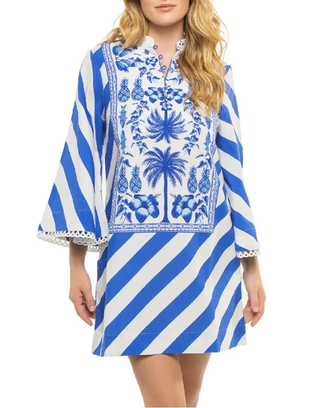 Off - the - Shoulder Women Dress for a Romantic and Feminine Look Off - the - Shoulder Women Dress for a Romantic and Feminine Look Anj Mini Kaftan Dress In Blue-White Off - the - Shoulder Women Dress for a Romantic and Feminine Look Off - the - Shoulder Women Dress for a Romantic and Feminine Look Anj Mini Kaftan Dress In Blue-White