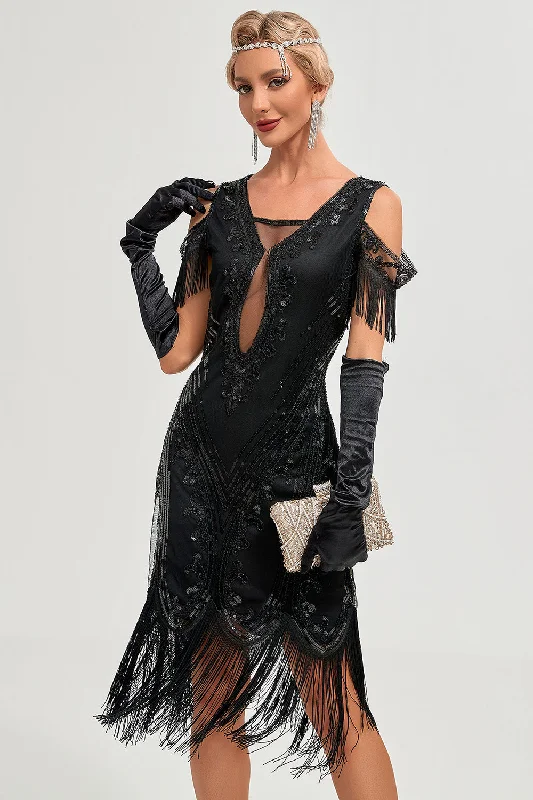 Mermaid - Style Women Dress with a Fitted Silhouette for Special Occasions Mermaid - Style Women Dress with a Fitted Silhouette for Special Occasions Black Cold Shoulder Sequins Fringes 1920s Gatsby Dress Mermaid - Style Women Dress with a Fitted Silhouette for Special Occasions Mermaid - Style Women Dress with a Fitted Silhouette for Special Occasions Black Cold Shoulder Sequins Fringes 1920s Gatsby Dress