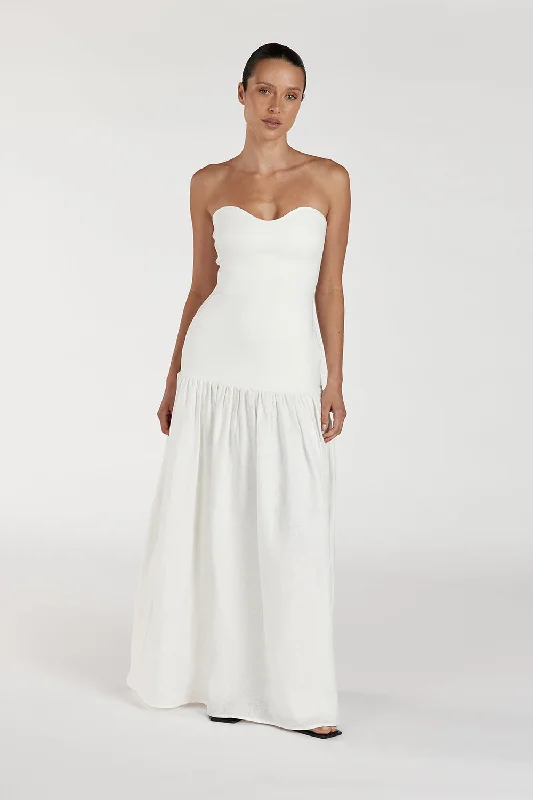 Mermaid - Style Women Dress with a Fitted Silhouette for Special Occasions Mermaid - Style Women Dress with a Fitted Silhouette for Special Occasions ELLISON WHITE STRAPLESS MIDI DRESS Mermaid - Style Women Dress with a Fitted Silhouette for Special Occasions Mermaid - Style Women Dress with a Fitted Silhouette for Special Occasions ELLISON WHITE STRAPLESS MIDI DRESS
