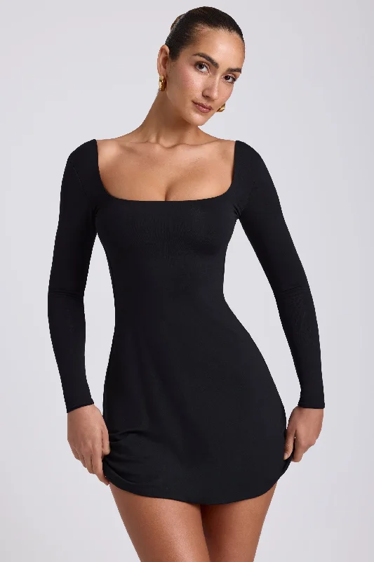 Sheath Women Dress with a Tailored Fit for a Professional Look Sheath Women Dress with a Tailored Fit for a Professional Look Modal Square Neck Long Sleeve Mini Dress in Black Sheath Women Dress with a Tailored Fit for a Professional Look Sheath Women Dress with a Tailored Fit for a Professional Look Modal Square Neck Long Sleeve Mini Dress in Black