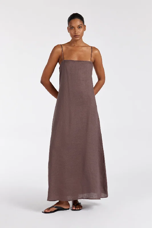 Wrap - Style Women Dress with Adjustable Fit for All Body Types Wrap - Style Women Dress with Adjustable Fit for All Body Types JEM CHOC LINEN MAXI DRESS Wrap - Style Women Dress with Adjustable Fit for All Body Types Wrap - Style Women Dress with Adjustable Fit for All Body Types JEM CHOC LINEN MAXI DRESS