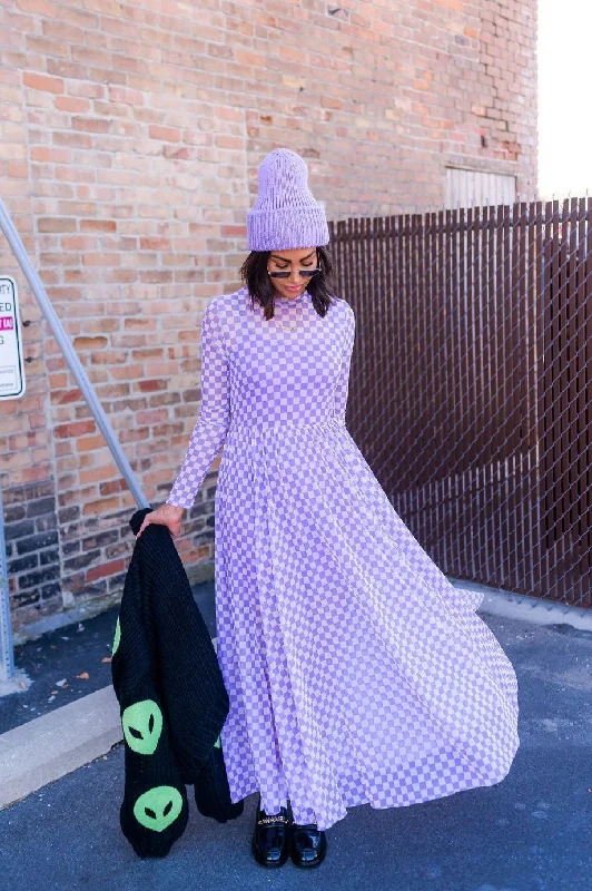 Lace - Embellished Women Dress for an Elegant and Sophisticated Appearance Lace - Embellished Women Dress for an Elegant and Sophisticated Appearance More You Mesh Maxi Dress in Lavender Checkerboard Lace - Embellished Women Dress for an Elegant and Sophisticated Appearance Lace - Embellished Women Dress for an Elegant and Sophisticated Appearance More You Mesh Maxi Dress in Lavender Checkerboard