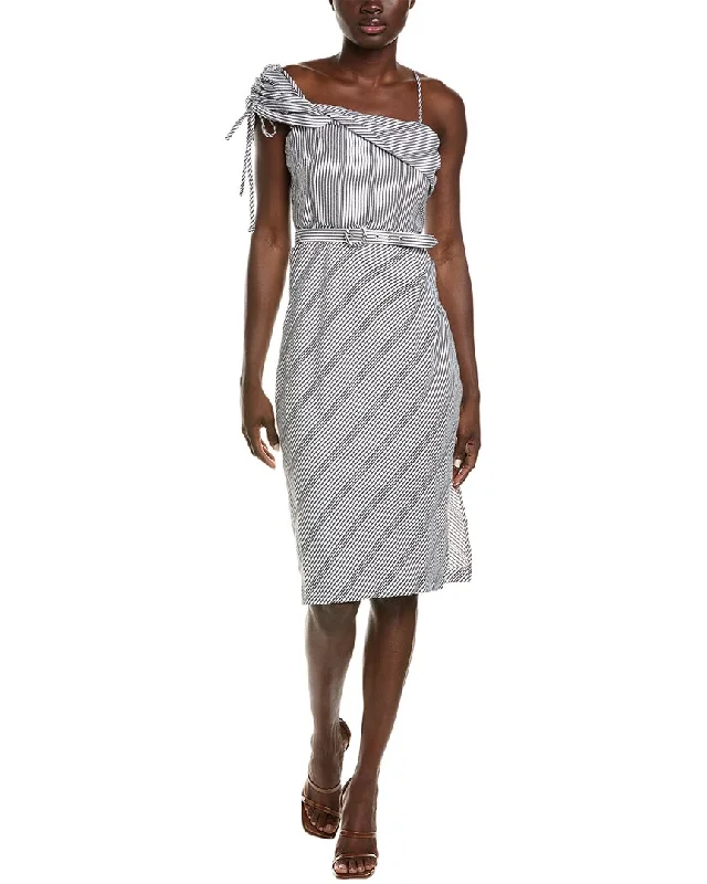 Mermaid - Style Women Dress with a Fitted Silhouette for Special Occasions Mermaid - Style Women Dress with a Fitted Silhouette for Special Occasions Maison Tara Seersucker Midi Dress