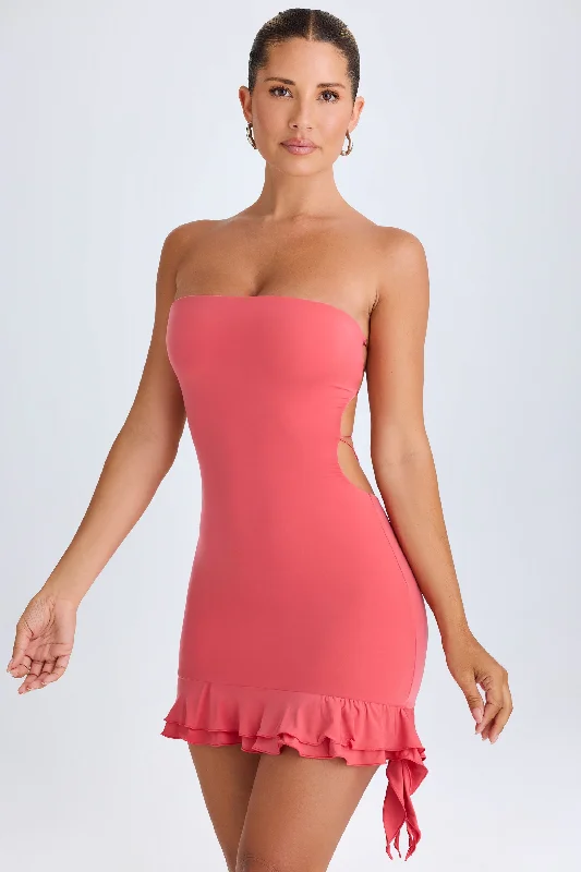 Pleated Women Dress with a Timeless and Elegant Texture Pleated Women Dress with a Timeless and Elegant Texture Ruffle-Trim Cut-Out Bandeau Mini Dress in Coral Pleated Women Dress with a Timeless and Elegant Texture Pleated Women Dress with a Timeless and Elegant Texture Ruffle-Trim Cut-Out Bandeau Mini Dress in Coral