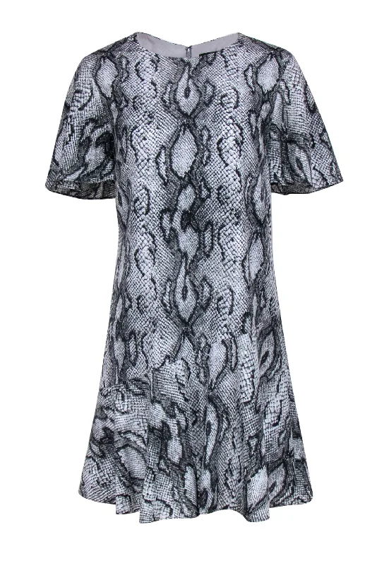 Halter Neck Women Dress to Show Off the Shoulders and Neckline Halter Neck Women Dress to Show Off the Shoulders and Neckline Rachel Zoe - Gray Snakeskin Printed Shift Dress w/ Flounce Hem Sz 10 Halter Neck Women Dress to Show Off the Shoulders and Neckline Halter Neck Women Dress to Show Off the Shoulders and Neckline Rachel Zoe - Gray Snakeskin Printed Shift Dress w/ Flounce Hem Sz 10