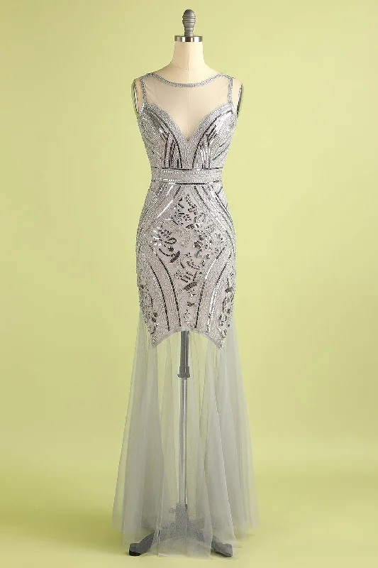 Ball Gown Women Dress with a Full Skirt for a Princess - like Look Ball Gown Women Dress with a Full Skirt for a Princess - like Look Silver Long Tulle Sequin 1920s Dress Ball Gown Women Dress with a Full Skirt for a Princess - like Look Ball Gown Women Dress with a Full Skirt for a Princess - like Look Silver Long Tulle Sequin 1920s Dress