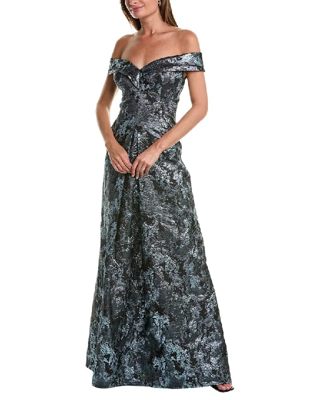 Wrap - Style Women Dress with Adjustable Fit for All Body Types Wrap - Style Women Dress with Adjustable Fit for All Body Types Teri Jon by Rickie Freeman Metallic Gown Wrap - Style Women Dress with Adjustable Fit for All Body Types Wrap - Style Women Dress with Adjustable Fit for All Body Types Teri Jon by Rickie Freeman Metallic Gown