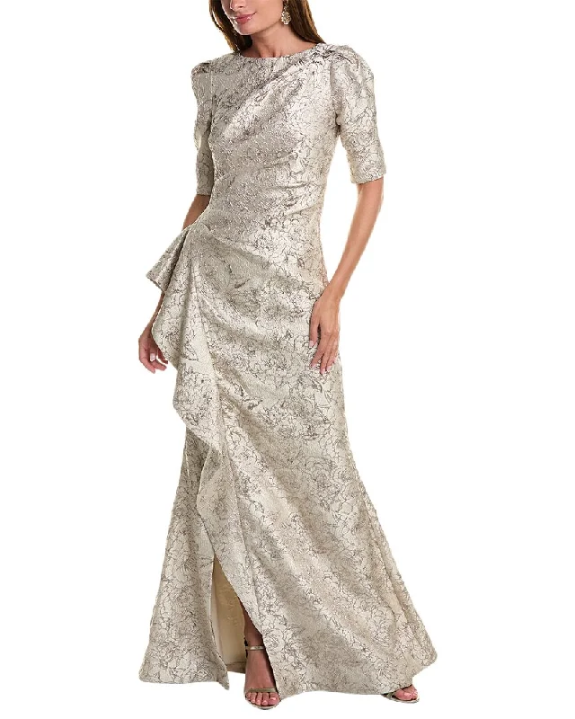 Lace - Embellished Women Dress for an Elegant and Sophisticated Appearance Lace - Embellished Women Dress for an Elegant and Sophisticated Appearance Teri Jon by Rickie Freeman Metallic Jacquard Gown Lace - Embellished Women Dress for an Elegant and Sophisticated Appearance Lace - Embellished Women Dress for an Elegant and Sophisticated Appearance Teri Jon by Rickie Freeman Metallic Jacquard Gown