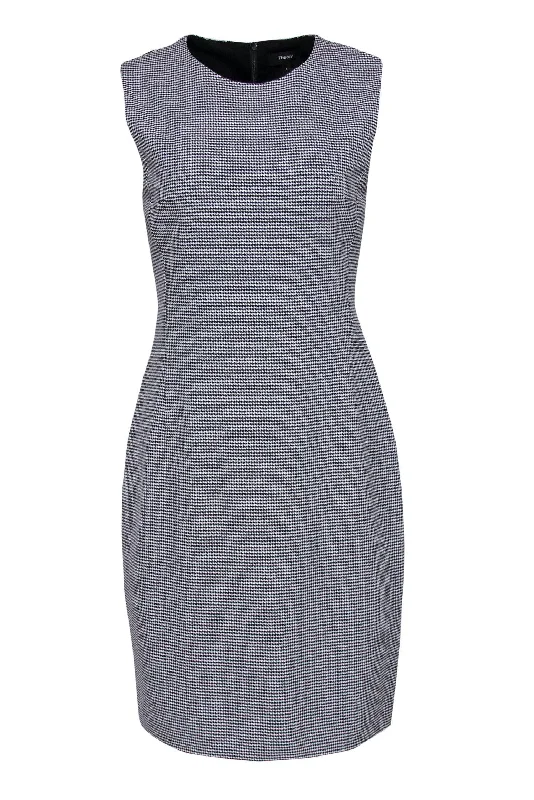 Empire Waist Women Dress to Accentuate the Bust and Conceal the Waist Empire Waist Women Dress to Accentuate the Bust and Conceal the Waist Theory - Black & White Houndstooth Sleeveless Sheath Dress Sz 8 Empire Waist Women Dress to Accentuate the Bust and Conceal the Waist Empire Waist Women Dress to Accentuate the Bust and Conceal the Waist Theory - Black & White Houndstooth Sleeveless Sheath Dress Sz 8