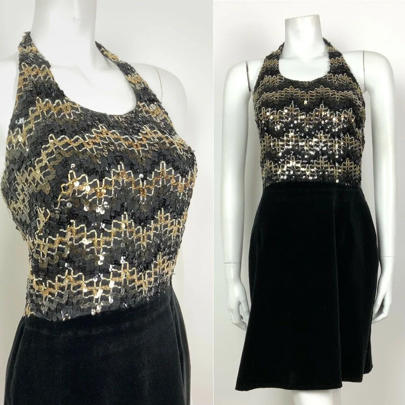 Little Black Women Dress with Sequins for a Glamorous Night Out Little Black Women Dress with Sequins for a Glamorous Night Out VINTAGE 60s 70s BLACK VELVET GOLD SEQUINNED DISCO STUDIO 54 HALTER DRESS 8 10 Little Black Women Dress with Sequins for a Glamorous Night Out Little Black Women Dress with Sequins for a Glamorous Night Out VINTAGE 60s 70s BLACK VELVET GOLD SEQUINNED DISCO STUDIO 54 HALTER DRESS 8 10