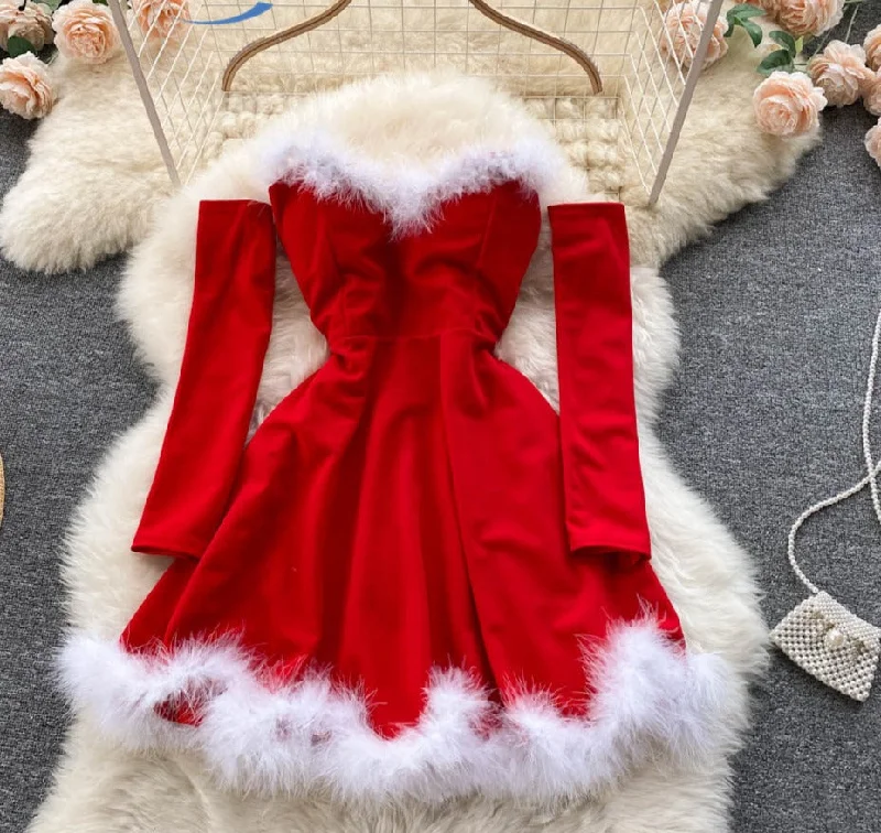 Off - the - Shoulder Women Dress for a Romantic and Feminine Look Off - the - Shoulder Women Dress for a Romantic and Feminine Look Sixsr Gifts For Women Elegant Dress For New Year Strapless Backless Furry Sexy Short Mini Christmas Dress Navidad Red Party Dress Femme Off - the - Shoulder Women Dress for a Romantic and Feminine Look Off - the - Shoulder Women Dress for a Romantic and Feminine Look Sixsr Gifts For Women Elegant Dress For New Year Strapless Backless Furry Sexy Short Mini Christmas Dress Navidad Red Party Dress Femme
