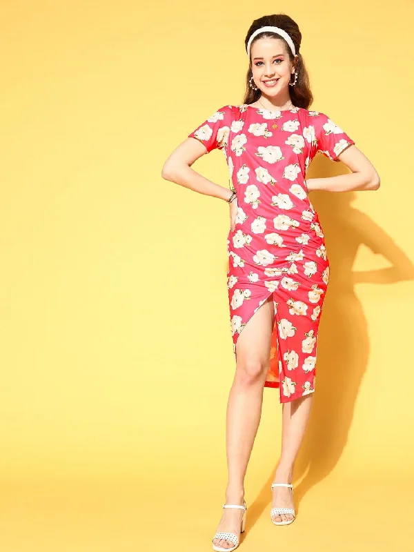 Long - Sleeve Women Dress in Velvet for a Luxurious Winter Look Long - Sleeve Women Dress in Velvet for a Luxurious Winter Look Women Fuchsia Floral Side Ruched Dress Long - Sleeve Women Dress in Velvet for a Luxurious Winter Look Long - Sleeve Women Dress in Velvet for a Luxurious Winter Look Women Fuchsia Floral Side Ruched Dress