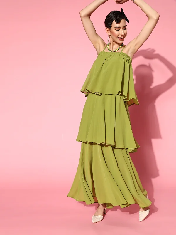 Wrap - Style Women Dress with Adjustable Fit for All Body Types Wrap - Style Women Dress with Adjustable Fit for All Body Types Women Mint Green Strappy Layered Maxi Dress Wrap - Style Women Dress with Adjustable Fit for All Body Types Wrap - Style Women Dress with Adjustable Fit for All Body Types Women Mint Green Strappy Layered Maxi Dress