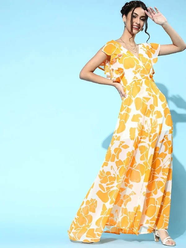 Mermaid - Style Women Dress with a Fitted Silhouette for Special Occasions Mermaid - Style Women Dress with a Fitted Silhouette for Special Occasions Mustard Floral Frill Sleeve Maxi Mermaid - Style Women Dress with a Fitted Silhouette for Special Occasions Mermaid - Style Women Dress with a Fitted Silhouette for Special Occasions Mustard Floral Frill Sleeve Maxi