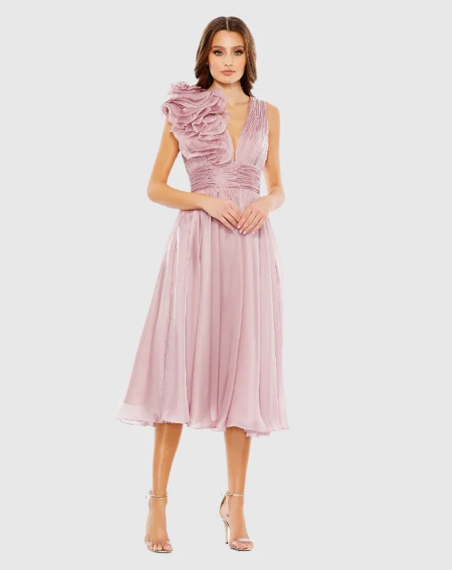 Midi dresses with cotton - blend materials for everyday comfort Sleeveless Chiffon A-Line Tea Length Cocktail Dress Midi dresses with cotton - blend materials for everyday comfort Sleeveless Chiffon A-Line Tea Length Cocktail Dress