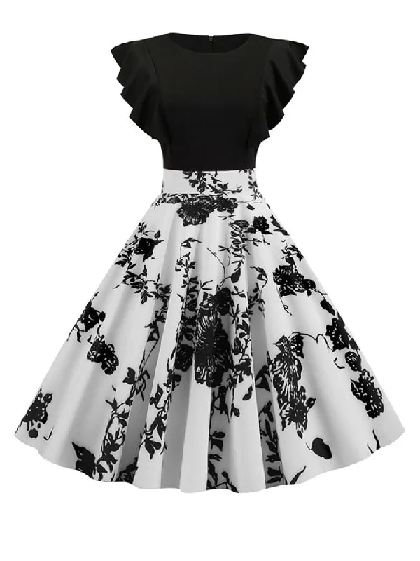 Midi dresses with sheer panels for a touch of allure BerriesJam - Patchwork Floral Print Petal Sleeve Dot Vintage Dress Midi dresses with sheer panels for a touch of allure BerriesJam - Patchwork Floral Print Petal Sleeve Dot Vintage Dress