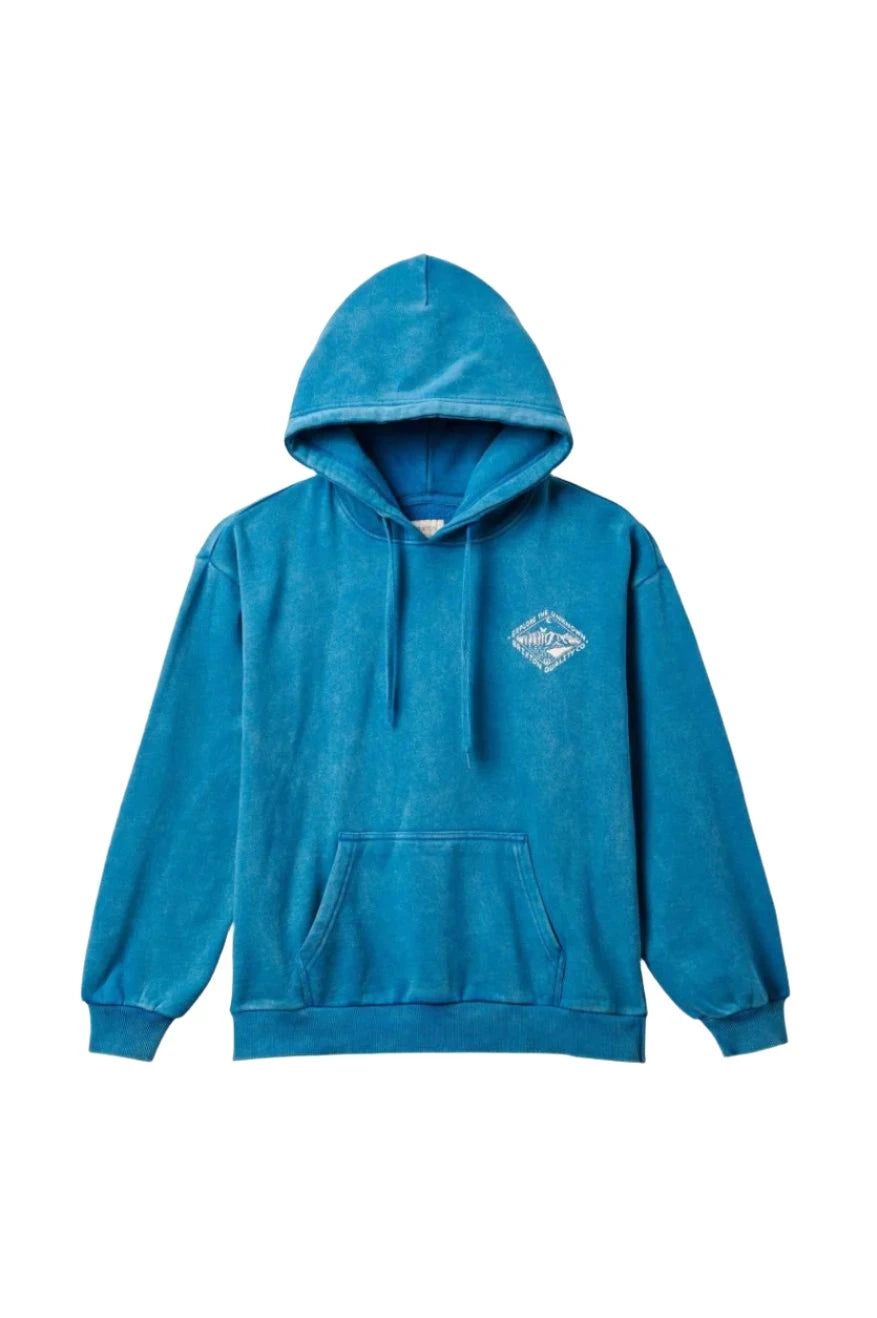 Plus Size Women's Fleece - Lined Jumpsuit in Black for a One - Piece Warmth Solution BRIXTON Women's Appalachian Pullover Hoodie Sapphire Worn Wash Plus Size Women's Fleece - Lined Jumpsuit in Black for a One - Piece Warmth Solution BRIXTON Women's Appalachian Pullover Hoodie Sapphire Worn Wash