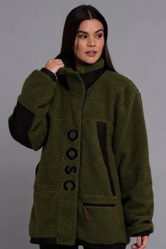 Women's Fleece - Lined Joggers in Navy with Zipper Pockets for Comfort and Function Sherpa Fleece Jacket - Khaki / Black - Women's Women's Fleece - Lined Joggers in Navy with Zipper Pockets for Comfort and Function Sherpa Fleece Jacket - Khaki / Black - Women's