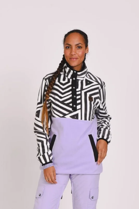 Women's Fleece - Lined Poncho in Cream for a Stylish and Cozy Cover - Up Fall Line Fleece Purple - Women's Women's Fleece - Lined Poncho in Cream for a Stylish and Cozy Cover - Up Fall Line Fleece Purple - Women's