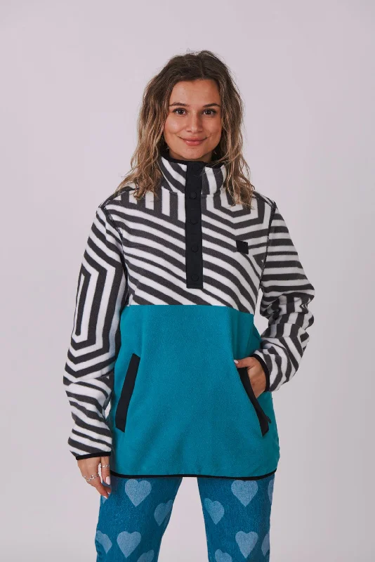 Plus Size Women's Long - Sleeve Fleece Jacket with Thumbholes for Outdoor Activities Fall Line Fleece Teal - Women's Plus Size Women's Long - Sleeve Fleece Jacket with Thumbholes for Outdoor Activities Fall Line Fleece Teal - Women's