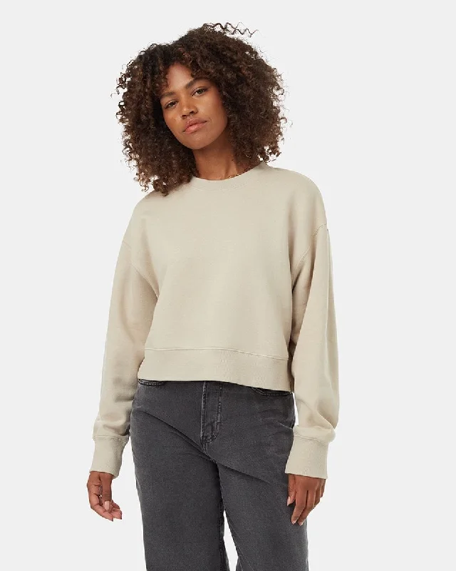 Women's Fleece - Trimmed Scarf in Gray to Add a Touch of Warmth TENTREE Women's TreeFleece Oversized Cropped Crew Pale Oak Women's Fleece - Trimmed Scarf in Gray to Add a Touch of Warmth TENTREE Women's TreeFleece Oversized Cropped Crew Pale Oak