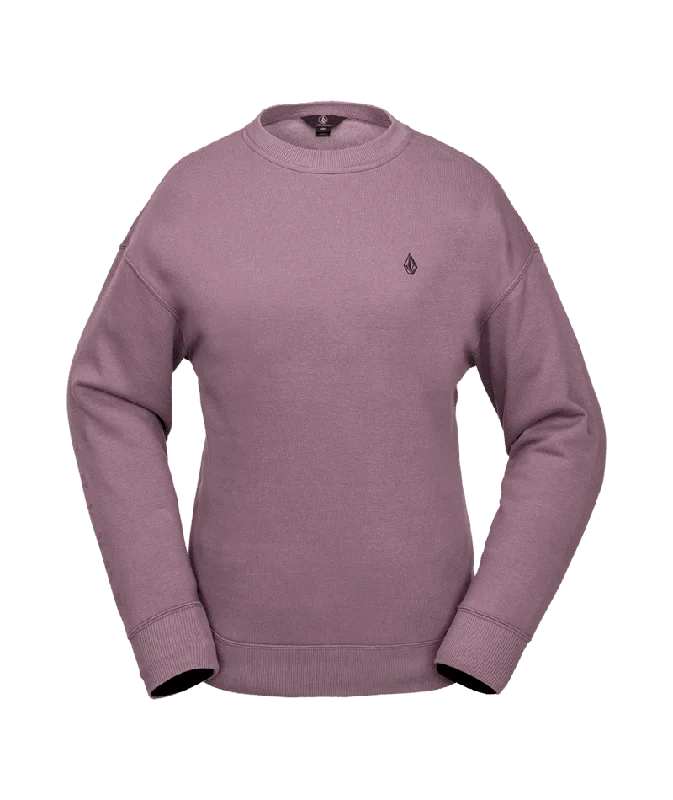 Oversized Women's Fleece Pullover Hoodie in Gray for a Cozy and Casual Look VOLCOM Women's Essential Crew Dusty Lavender